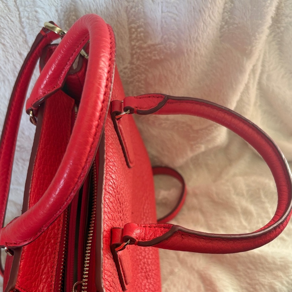 kate spade vibrant red pebbled leather satchel - Picture 11 of 16